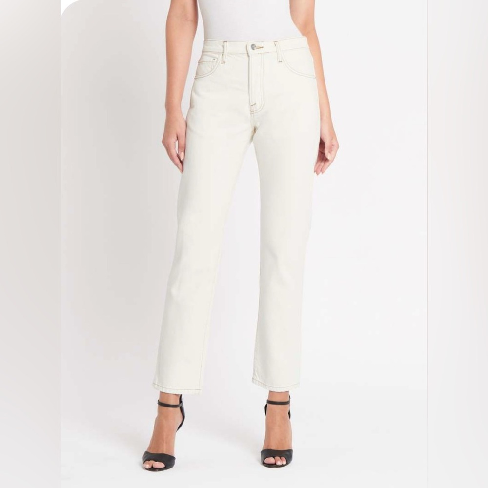 Frame Denim Le Slouch Women's Cream Straight Jeans